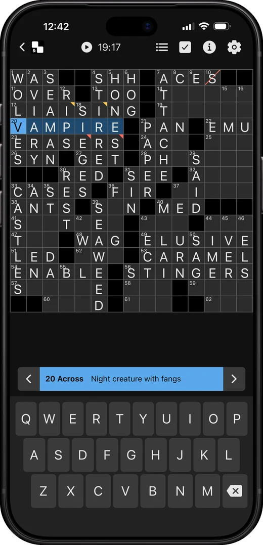 The same puzzle in the dark theme